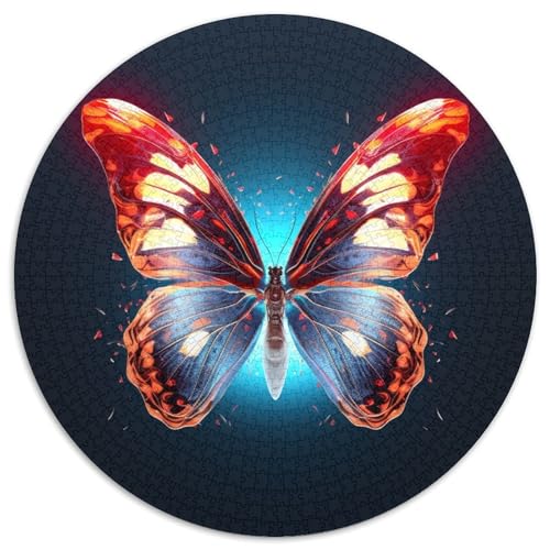 Schmetterling 1000 Teile Kreisförmiges Puzzle Farbenfrohes Für Erwachsene Und Kinder 1000pcs (67.5x67.5cm) von BZZOLASP