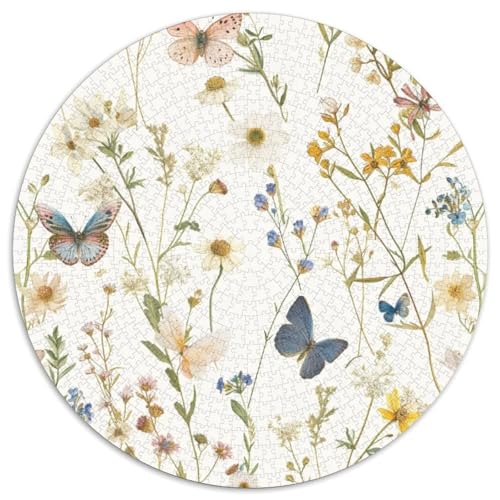 Schmetterling 1000 Teile Kreisförmiges Puzzle Impossible Spiel Farbenfrohes Für Erwachsene Und Kinder 1000pcs (67.5x67.5cm) von BZZOLASP