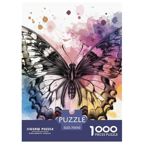 Schmetterling 1000 Teile Papiernes Puzzle Impossible Spiel Farbenfrohes Für Erwachsene Und Kinder 70x50cm/1000pcs von BZZOLASP