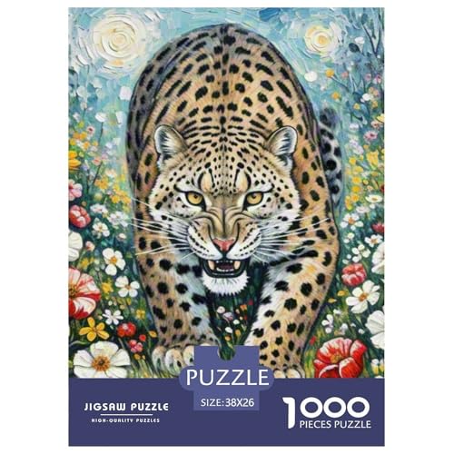 Schneeleopard 1000 Teile Tiere Challenge Puzzle Clever Rätsel Clever Rätsel Für Erwachsene Und Kinder 38x26cm/1000pcs von BZZOLASP