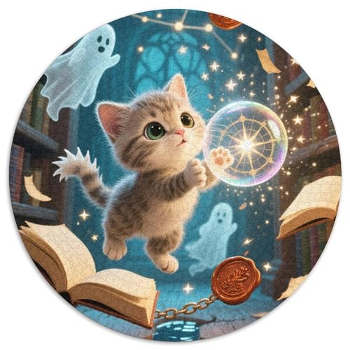 Schottische Fold 1000 Stück Kreisförmiges Puzzle Impossible Spiel Clever Rätsel Für Erwachsene Und Kinder 1000pcs (67.5x67.5cm) von BZZOLASP