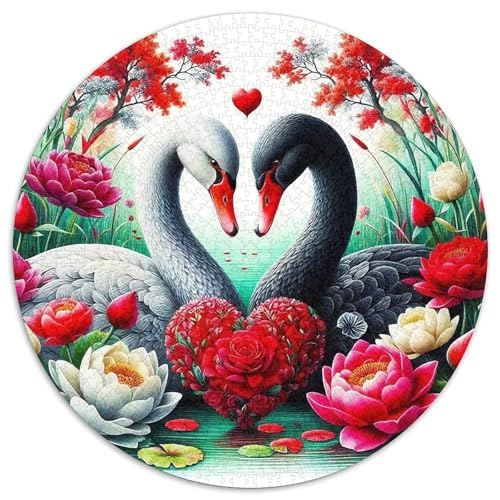 Schwan 1000 Teile Schwan Kreisförmiges Puzzle Impossible Game Farbenfrohes Für Erwachsene Und Kinder 1000pcs (67.5x67.5cm) von BZZOLASP