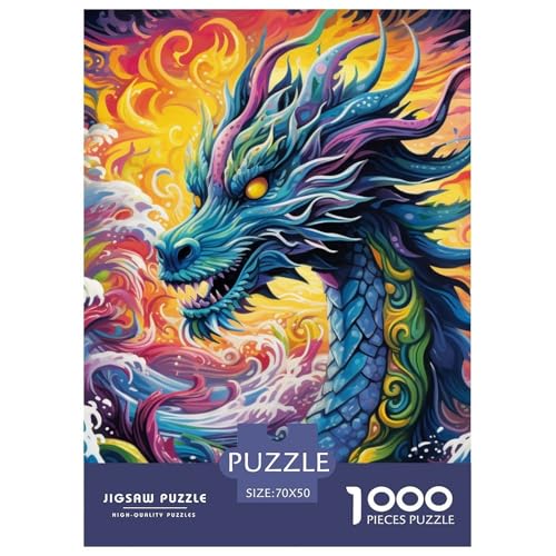 Sea Drachen 1000 Teile Animation Jigsaw Puzzles Impossible Game Clever Rätsel Für Erwachsene Und Kinder 70x50cm/1000pcs von BZZOLASP