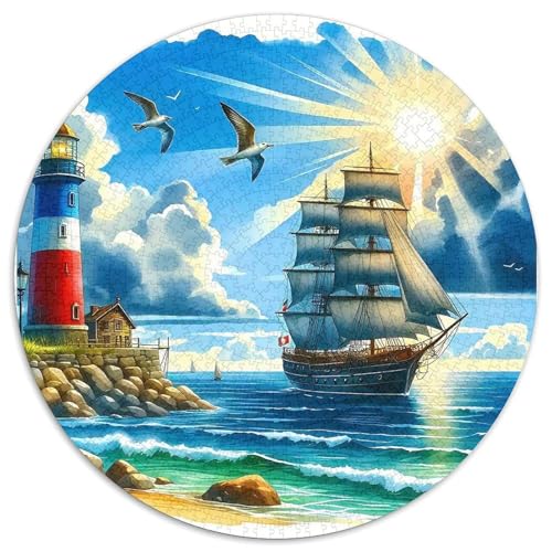 Segelboot 1000 Stück Segelboot Puzzles-Geschenk Farbenfrohes Clever Rätsel Für Erwachsene Und Kinder 1000pcs (67.5x67.5cm) von BZZOLASP