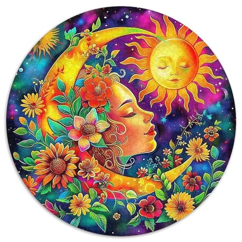 Sonne und Mond 1000 Teile Sonne und Mond Kreisförmiges Puzzle Impossible Game Clever Rätsel Für Erwachsene Und Kinder 1000pcs (67.5x67.5cm) von BZZOLASP