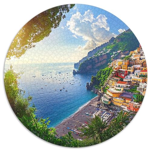 Sonneset at The Harbor 1000 Stück Kreisförmiges Puzzle Clever Rätsel Farbenfrohes Für Erwachsene Und Kinder 1000pcs (67.5x67.5cm) von BZZOLASP