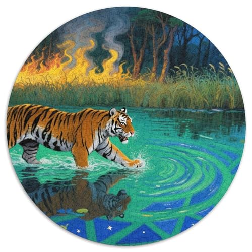 The Bengalen Tiger 1000 Teile Wildtiere Puzzles-Geschenk Clever Rätsel Farbenfrohes Für Erwachsene Und Kinder 1000pcs (67.5x67.5cm) von BZZOLASP