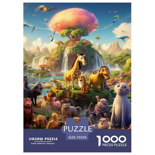 Tierwelt 1000 Teile Animation Herausforderndes Puzzle Clever Rätsel Clever Rätsel Für Erwachsene Und Kinder 70x50cm/1000pcs von BZZOLASP