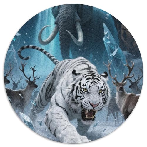 Tiger 1000 Stück Tier Challenge Puzzle Impossible Game Clever Rätsel Für Erwachsene Und Kinder 1000pcs (67.5x67.5cm) von BZZOLASP