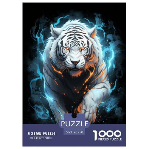 Tiger 1000 Teile Puzzles-Geschenk Impossible Spiel Farbenfrohes Für Erwachsene Und Kinder 70x50cm/1000pcs von BZZOLASP