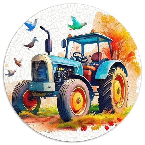 Traktor 1000 Teile Traktor Kreisförmiges Puzzle Farbenfrohes Für Erwachsene Und Kinder 1000pcs (67.5x67.5cm) von BZZOLASP