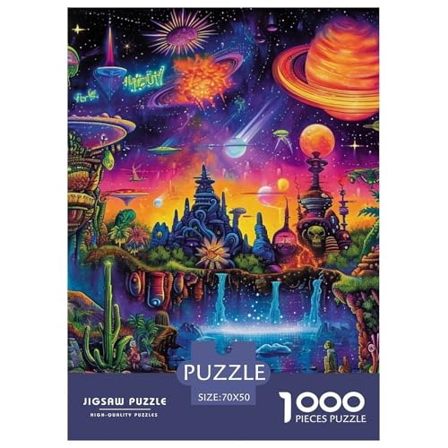 Traumplaneten 1000 Teile Animation Papiernes Puzzle Impossible Game Farbenfrohes Für Erwachsene Und Kinder 70x50cm/1000pcs von BZZOLASP