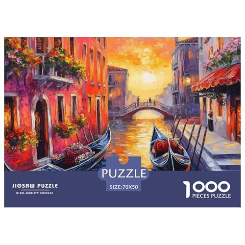 Venedig Wasserstadt 1000 Teile Puzzles-Geschenk Farbenfrohes Für Erwachsene Und Kinder 70x50cm/1000pcs von BZZOLASP
