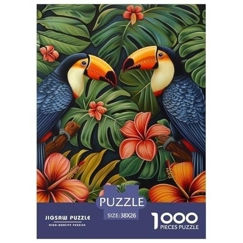 Vogel 1000 Teile Challenge Puzzle Impossible Spiel Farbenfrohes Für Erwachsene Und Kinder 38x26cm/1000pcs von BZZOLASP