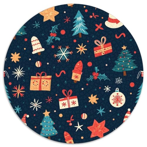 Weihnachtstag 1000 Teile Kreisförmiges Puzzle Impossible Spiel Clever Rätsel Für Erwachsene Und Kinder 1000pcs (67.5x67.5cm) von BZZOLASP