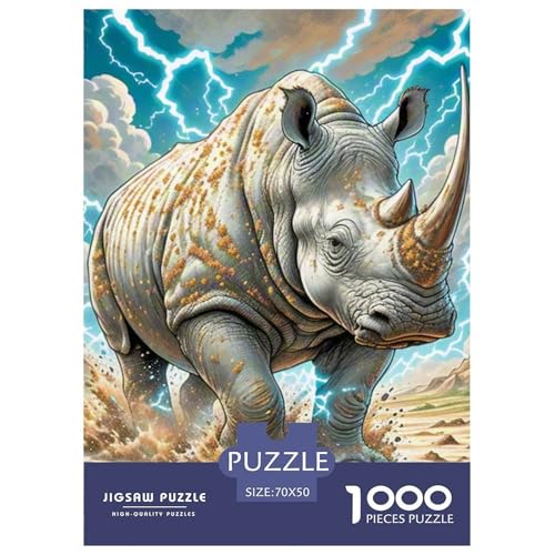 Weiße Nashörner 1000 Stücke Tiere Challenge Puzzle Clever Rätsel Farbenfrohes Für Erwachsene Und Kinder 70x50cm/1000pcs Weiße Nashörner 1000 Stücke Tiere Challenge Puzzle Clever Rätsel Farbenfrohes Für Erwachsene Und Kinder 70x50cm/1000pcs von BZZOLASP