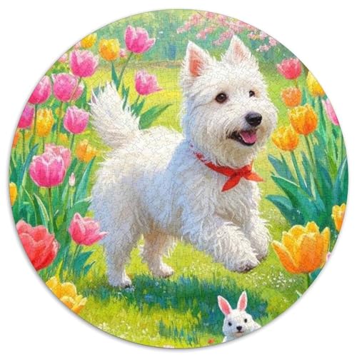West Highland Weißer Terrier 1000 Teile Jigsaw Puzzles Impossible Spiel Farbenfrohes Für Erwachsene Und Kinder 1000pcs (67.5x67.5cm) von BZZOLASP