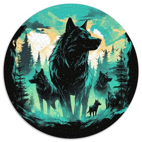 Wolf 1000 Stück Animation Herausforderndes Puzzle Impossible Spiel Farbenfrohes Für Erwachsene Und Kinder 1000pcs (67.5x67.5cm) von BZZOLASP