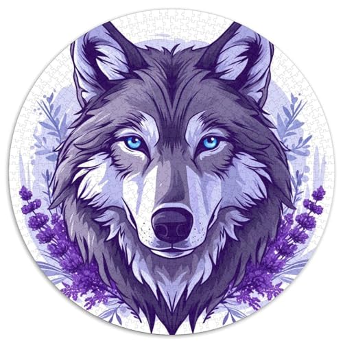 Wolf 1000 Stück Kreisförmiges Puzzle Impossible Spiel Farbenfrohes Für Erwachsene Und Kinder 1000pcs (67.5x67.5cm) von BZZOLASP