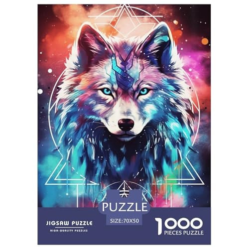 Wolf 1000 Teile Challenge Puzzle Impossible Spiel Farbenfrohes Für Erwachsene Und Kinder 70x50cm/1000pcs von BZZOLASP