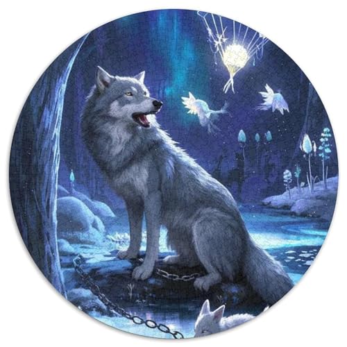 Wolf 1000 Teile Kreisförmiges Puzzle Farbenfrohes Clever Rätsel Für Erwachsene Und Kinder 1000pcs (67.5x67.5cm) von BZZOLASP