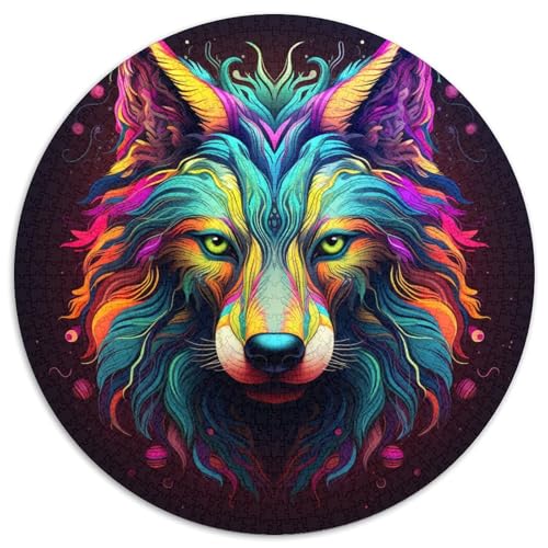 Wolf 1000 Teile Kreisförmiges Puzzle Impossible Spiel Clever Rätsel Für Erwachsene Und Kinder 1000pcs (67.5x67.5cm) von BZZOLASP