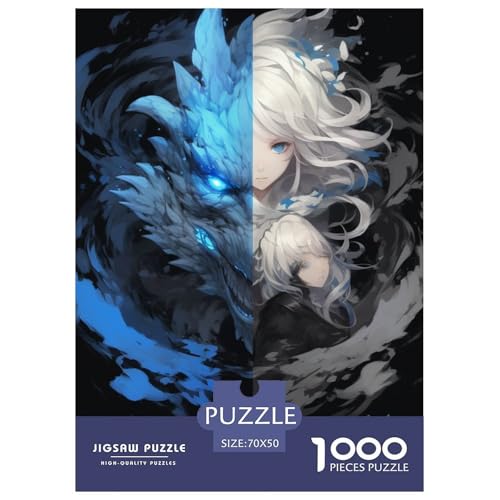 Wolf 1000 Teile Papiernes Puzzle Impossible Spiel Farbenfrohes Für Erwachsene Und Kinder 70x50cm/1000pcs von BZZOLASP