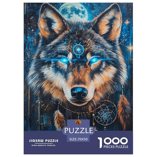 Wolf 1000 Teile Puzzles-Geschenk Impossible Spiel Farbenfrohes Für Erwachsene Und Kinder 70x50cm/1000pcs von BZZOLASP