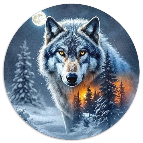 Wolf 1000 Teile Wolf Kreisförmiges Puzzle Impossible Game Clever Rätsel Für Erwachsene Und Kinder 1000pcs (67.5x67.5cm) von BZZOLASP