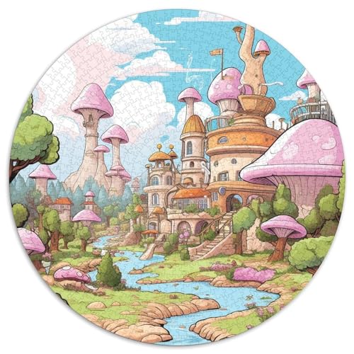 Wunderland 1000 Teile Kreisförmiges Puzzle Farbenfrohes Clever Rätsel Für Erwachsene Und Kinder 1000pcs (67.5x67.5cm) von BZZOLASP