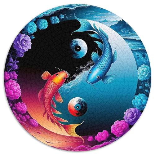 Yin-Yang 1000 Stück Yin-Yang Herausforderndes Puzzle Farbenfrohes Für Erwachsene Und Kinder 1000pcs (67.5x67.5cm) von BZZOLASP
