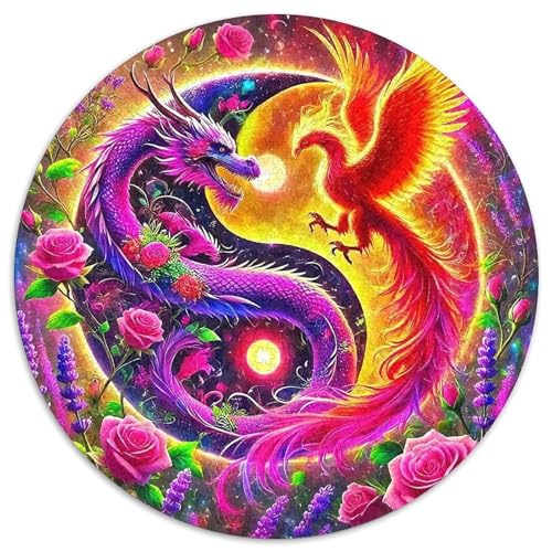 Yin-Yang 1000 Teile Yin-Yang Kreisförmiges Puzzle Impossible Game Farbenfrohes Für Erwachsene Und Kinder 1000pcs (67.5x67.5cm) von BZZOLASP