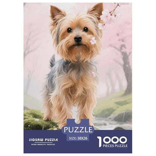 Yorkshire Terrier 1000 Teile Haustier Jigsaw Puzzles Impossible Game Clever Rätsel Für Erwachsene Und Kinder 38x26cm/1000pcs von BZZOLASP
