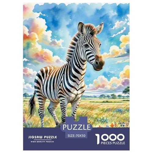 Zebra 1000 Teile Tiere Challenge Puzzle Farbenfrohes Clever Rätsel Für Erwachsene Und Kinder 70x50cm/1000pcs von BZZOLASP