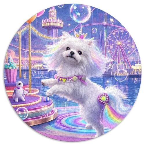 maltesischer Welpe 1000 Teile Puzzles-Geschenk Farbenfrohes Clever Rätsel Für Erwachsene Und Kinder 1000pcs (67.5x67.5cm) von BZZOLASP