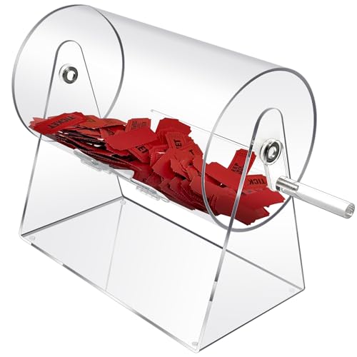 Acryl Tombola Trommel mit Griff, Klar Tombola-Trommel Spinner Käfig, Transparente Tombola-Ticketbox für Lotteriespiele, Bingo, Tombol-Bälle, große Kapazität (klein) von BZnota