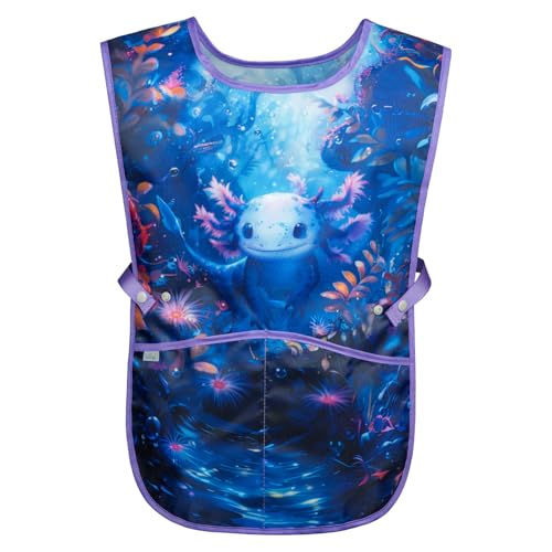 Baagl Kinderschürze Mädchen Jungen Kochschürze Kinder, Schürze Malschürze Bastelschürze für Kinder (Axolotl) von Baagl