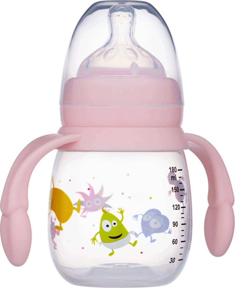 2B Baby Babyflasche mit Trinklerngriff Babblarna 180 ml, Rosa von Babblarna