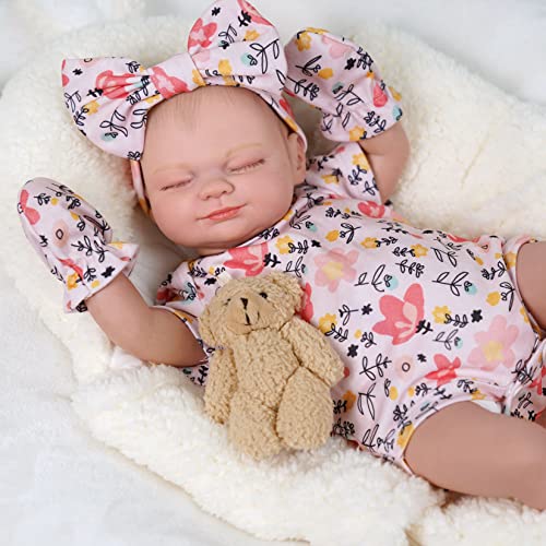 BABESIDE Reborn-Baby - Skylar 17 Zoll echtes Baby, das Sich realistisch anfühlt - Neugeborene Babypuppen, süßes Lächeln, schlafende Puppen, Mädchen, handgefertigt, lebensechte Babypuppen von BABESIDE