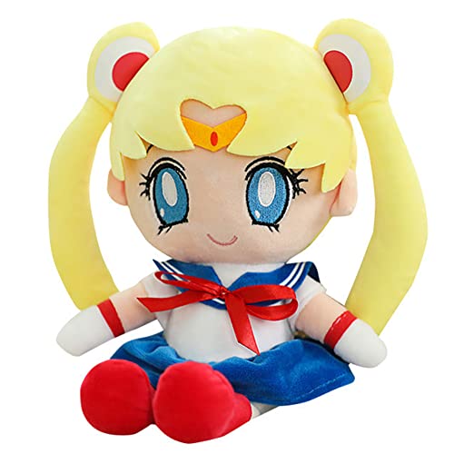 Babioms Sailor Moon Plüschtier Anime-Plüschpuppen Tsukino Usagi Stofftier Kuscheltier Plüsch Puppe Kawaii Kuscheltier Weihnachten Geburtstag Geschenke für Mädchen Kinder (Blau, 25 cm) von Babioms