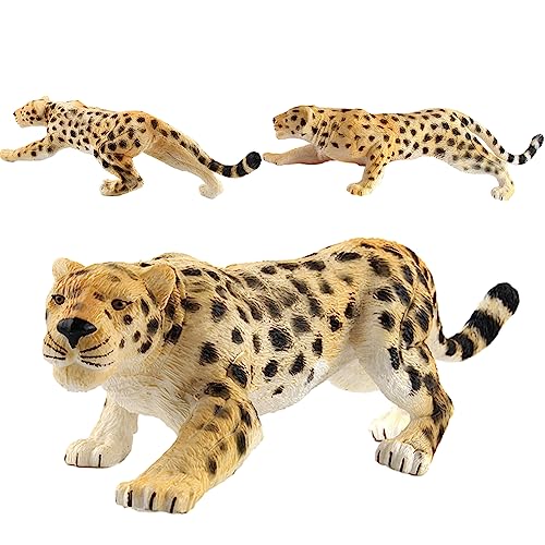 Babioms Leopard Figur Leopard Figuren, Leopard Statue Skulptur Raubkatze Statue, Raubkatze Katze Figur Dekofigur Deko Spielfigur Sammelbar, Jungen und Mädchen (31x7x9 cm) von Babioms