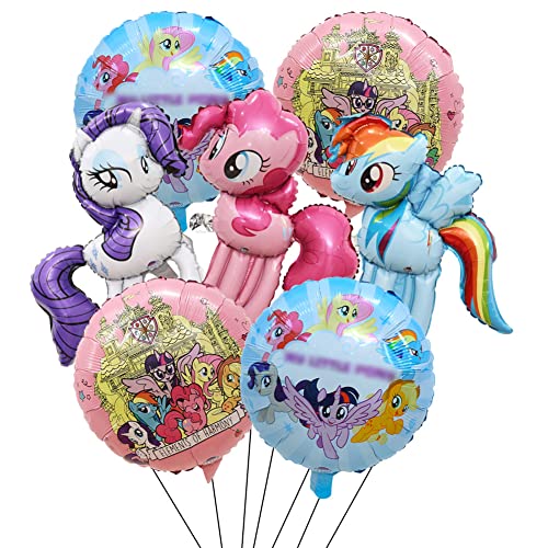 Pony Ballon Babioms Folienballon Geburtstag Mädchen Einhorn Folienballon Helium Ballons Kinder 18 Zoll Einhornballon Luftballons Geburtstag Party Hochzeit Dekorationen, 7 Stück von Babioms