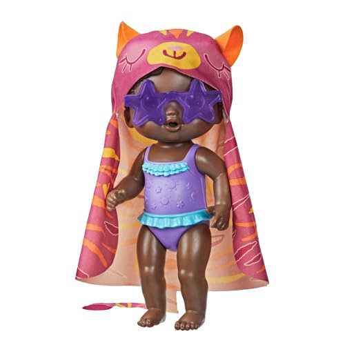 Baby Alive Bebe Dia de Sol Negra - Boneca de 25 cm, com Acessórios para Brincar na água - F2570 - Hasbro, Roxo, azul, rosa e amarelo von Baby Alive