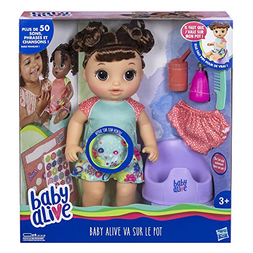 Baby Alive E0610 GEH auf den Topf – Puppe mit braunen Haaren, Vielseitig einsetzbar von Baby Alive