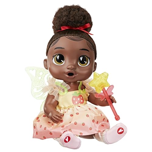 Baby Alive Fairy Fashions Berry Boo Puppe mit Kleidungszubehör, schwarze Haare, 27,9 cm, Spielzeug für 3 Jahre alte Mädchen und Jungen & Up (Amazon Exclusive) von Baby Alive