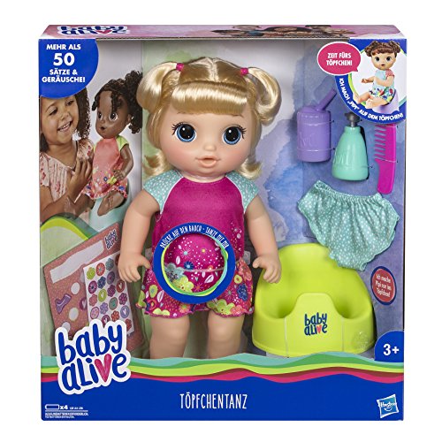 Baby Alive - Töpfchentanz (Blondhaarig), Funktionspuppe - kann sprechen, tanzen und auf das Töpfchen gehen von Baby Alive