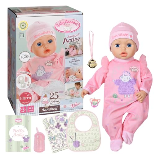 Baby Annabell Active 43cm, weiche Puppe mit Funktionen und Sound für Kinder ab 3 Jahren, 710593 Zapf Creation von Baby Annabell