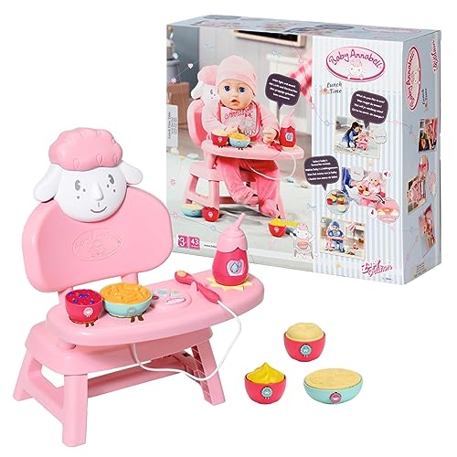 Baby Annabell Lunch Time Tisch, Puppenstuhl und Tisch mit Licht-und Soundeffekten, Mahlzeiten, Flasche und Löffel, für 36 und 43 cm große Puppen, 701911 Zapf Creation Baby Annabell Lunch Time Tisch, Puppenstuhl und Tisch mit Licht-und Soundeffekten, Mahlzeiten, Flasche und Löffel, für 36 und 43 cm große Puppen, 701911 Zapf Creation von Baby Annabell