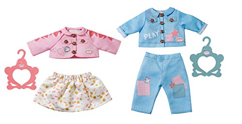 Baby Annabell 703069 Outfit Boy&Girl 43cm, Puppenkleidung Puppen Zubehör mit Jacke und Hose oder Jacke und Rock, 1 Outfit, Farbe Nicht frei wählbar von Baby Annabell
