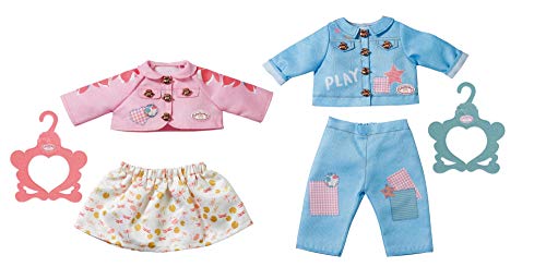 Zapf Creation 703069 Baby Annabell Outfit Boy&Girl 43cm, Puppenkleidung Puppen Zubehör mit Jacke und Hose oder Jacke und Rock, 1 Outfit, Farbe nicht frei wählbar. von Zapf Creation